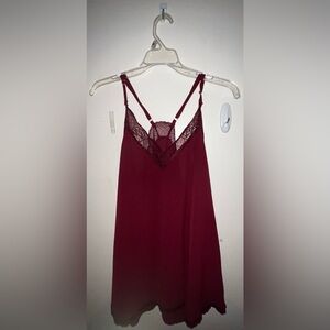 Burgundy lace tank top